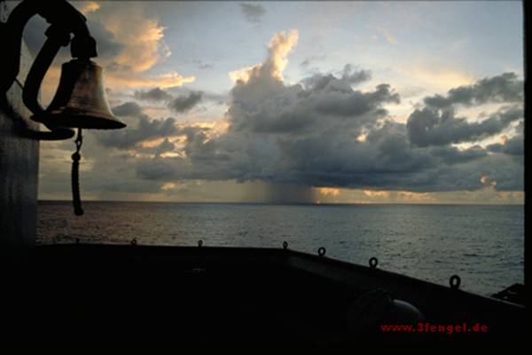 Rain and clouds near the equator. Indian ocean 