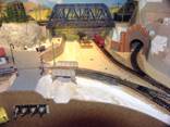 Tal des Moosbachs mit Gitterbr�cke, Blechtr�gerbr�cke und Bahn�bergang