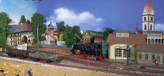 Rheinheim depot with engine t3 ontrack 1 and engine 92 in front of the turntable