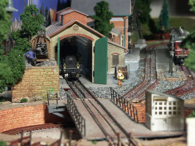 Rheinheim view over the turn table into the engine house with old bavarian DXII engine inside